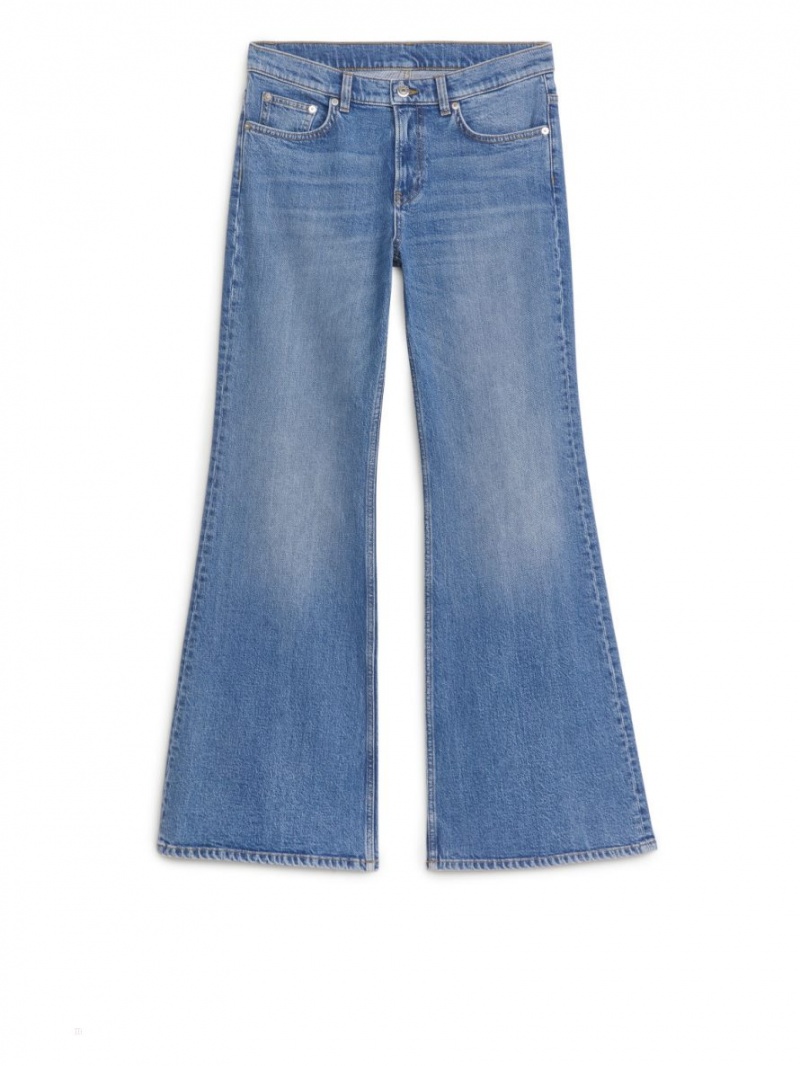 Blugi Arket WAVE Slim Flared Stretch Dama Albastri Deschis | Romania-WHPE74236