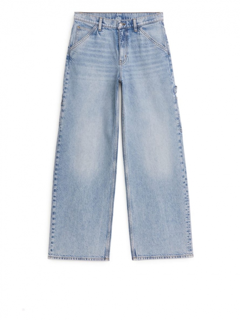 Blugi Arket WILLOW Loose Dama Albastri Deschis | Romania-TGLA32764