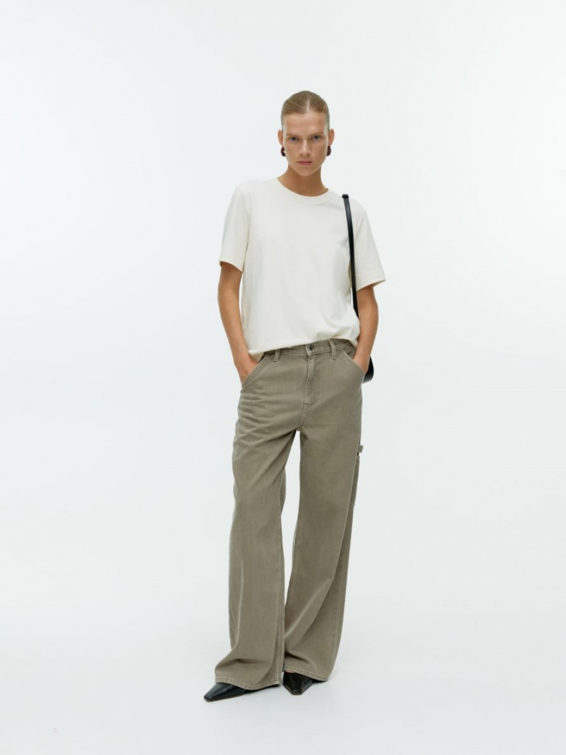 Blugi Arket WILLOW Loose Dama Bej Inchis | Romania-OQYS61082