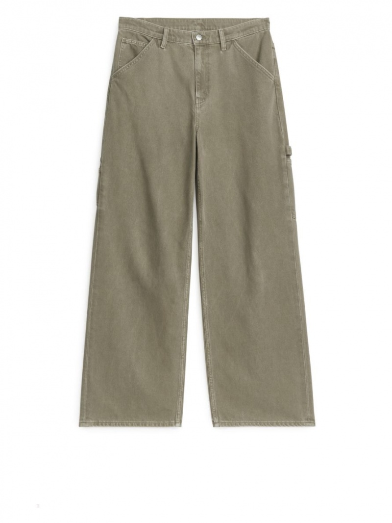 Blugi Arket WILLOW Loose Dama Bej Inchis | Romania-OQYS61082