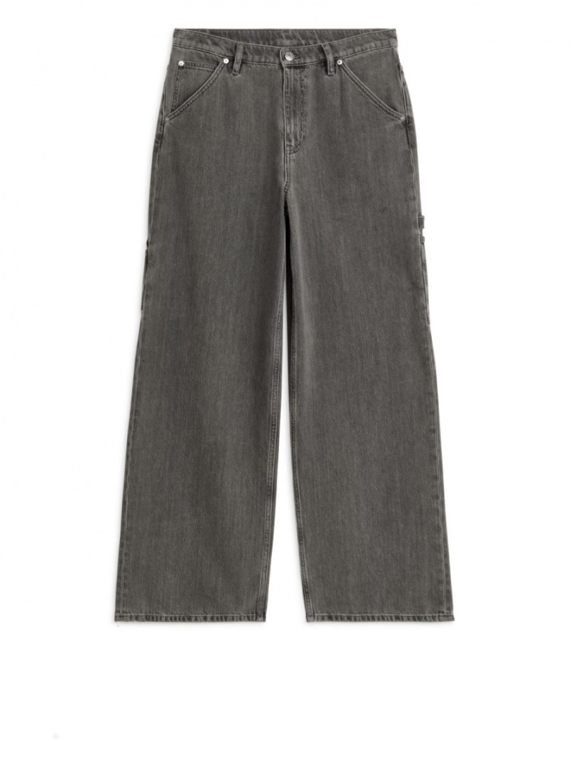 Blugi Arket WILLOW Loose Dama Negrii | Romania-JINM27135