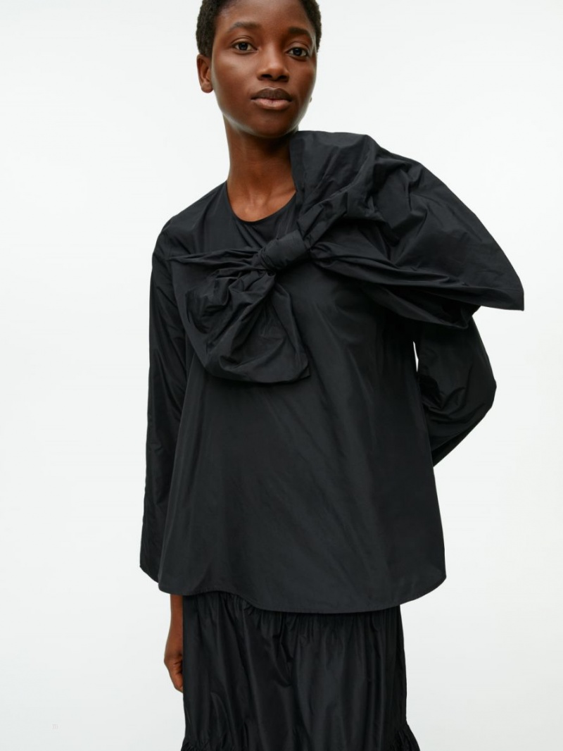 Bluza Arket Bow-Detail Dama Negrii | Romania-PWCK07348