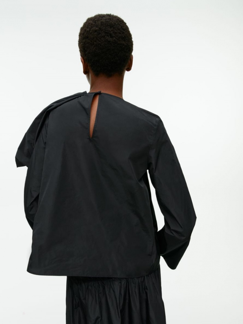 Bluza Arket Bow-Detail Dama Negrii | Romania-PWCK07348