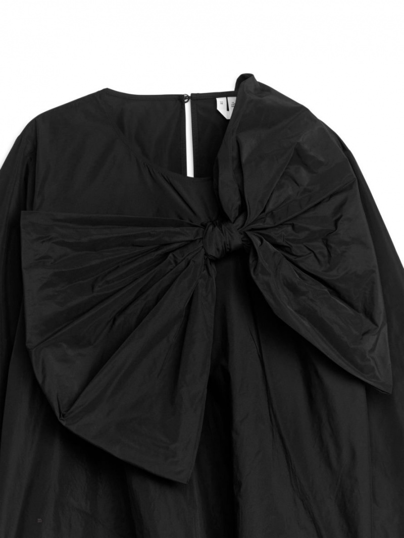 Bluza Arket Bow-Detail Dama Negrii | Romania-PWCK07348