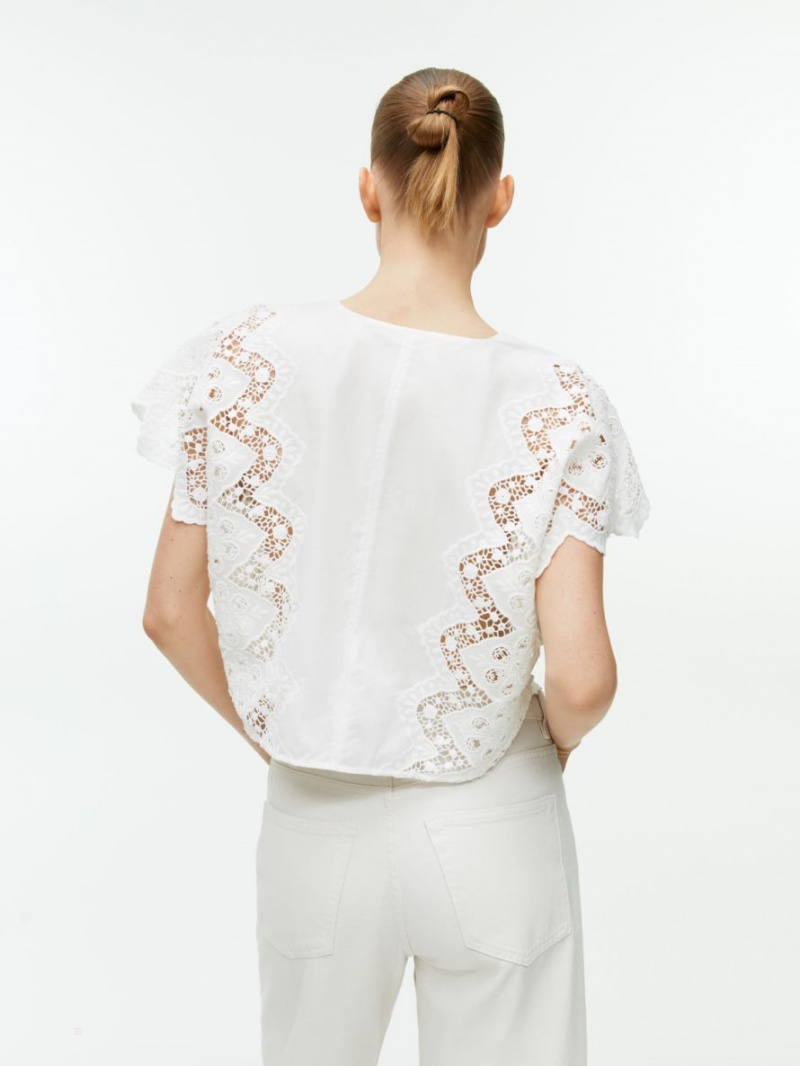 Bluza Arket Broderie Anglais Dama Albi | Romania-GZLV54230