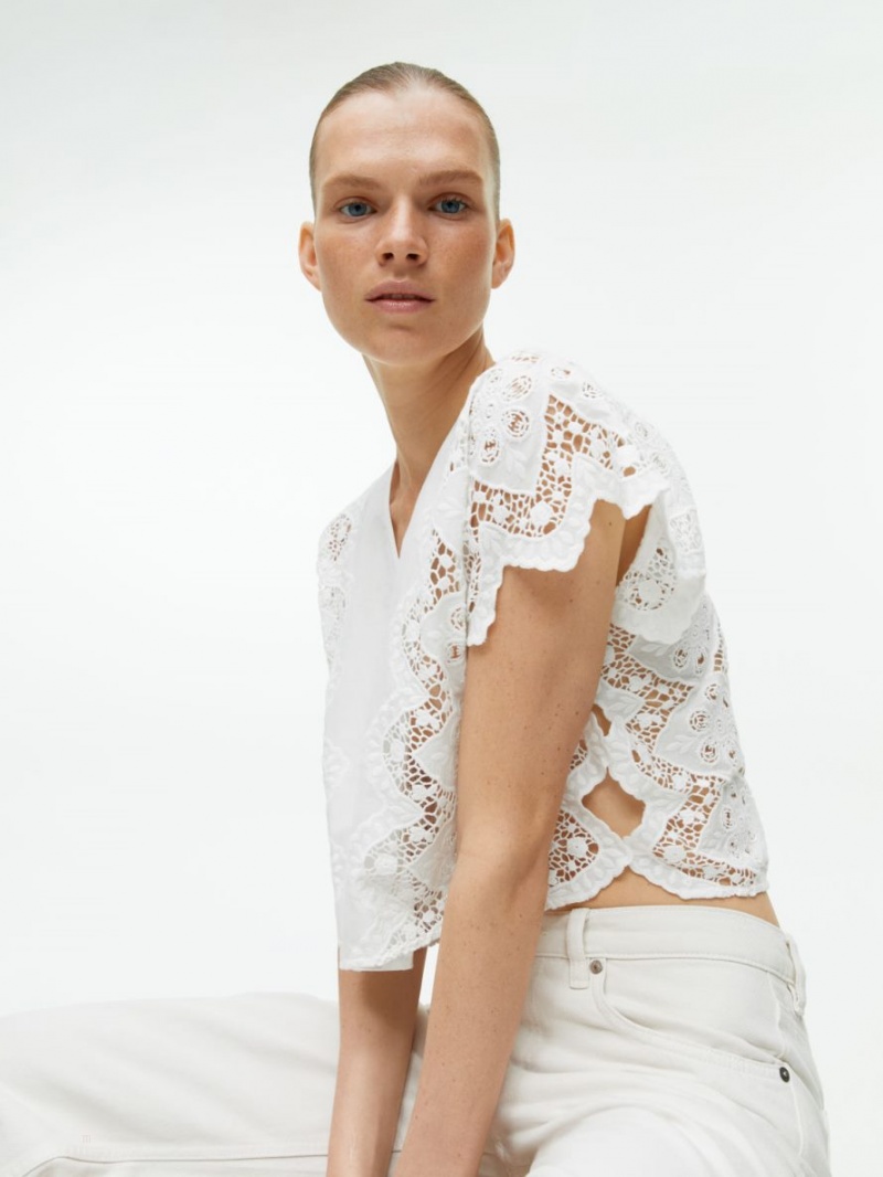 Bluza Arket Broderie Anglais Dama Albi | Romania-GZLV54230