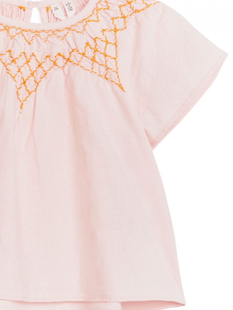 Bluza Arket Embroidered Linen Fete Roz | Romania-ISNV89412