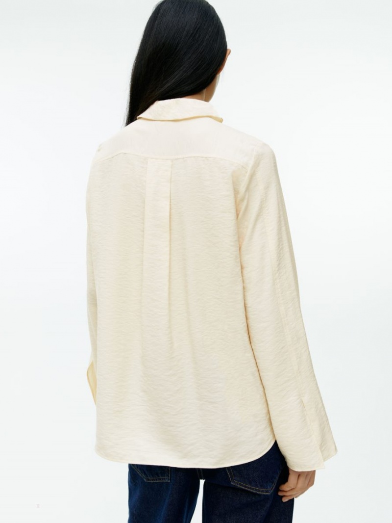 Bluza Arket Frill Dama Albi | Romania-RFJP95316