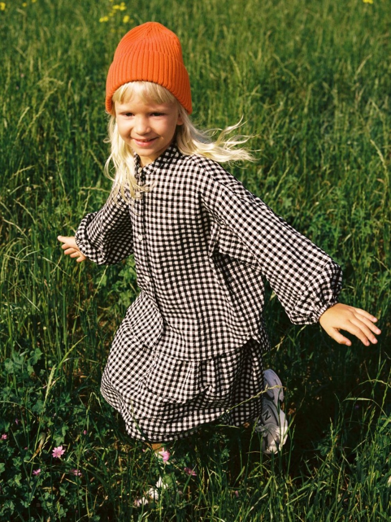 Bluza Arket Gingham Seersucker Fete Negrii | Romania-JQCH98560