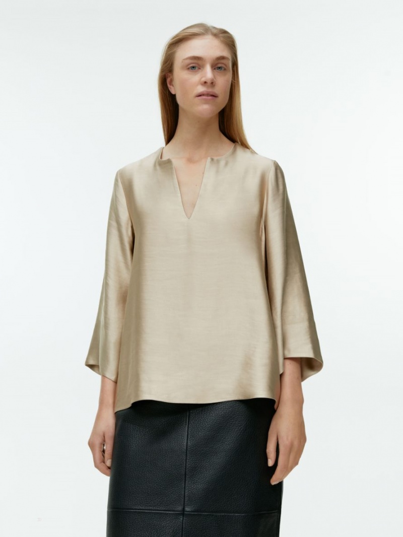 Bluza Arket Linen Blend Dama Bej | Romania-ETQW16493