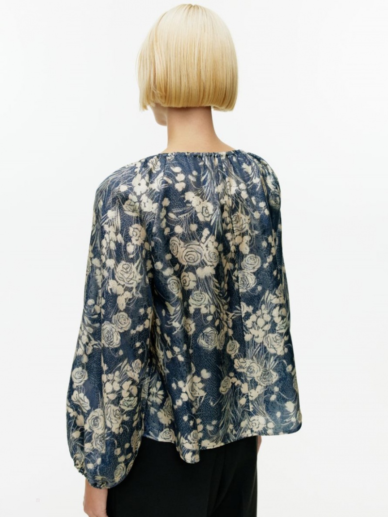 Bluza Arket Metallic Dama Albastri Inchis Albi | Romania-YDCZ43957