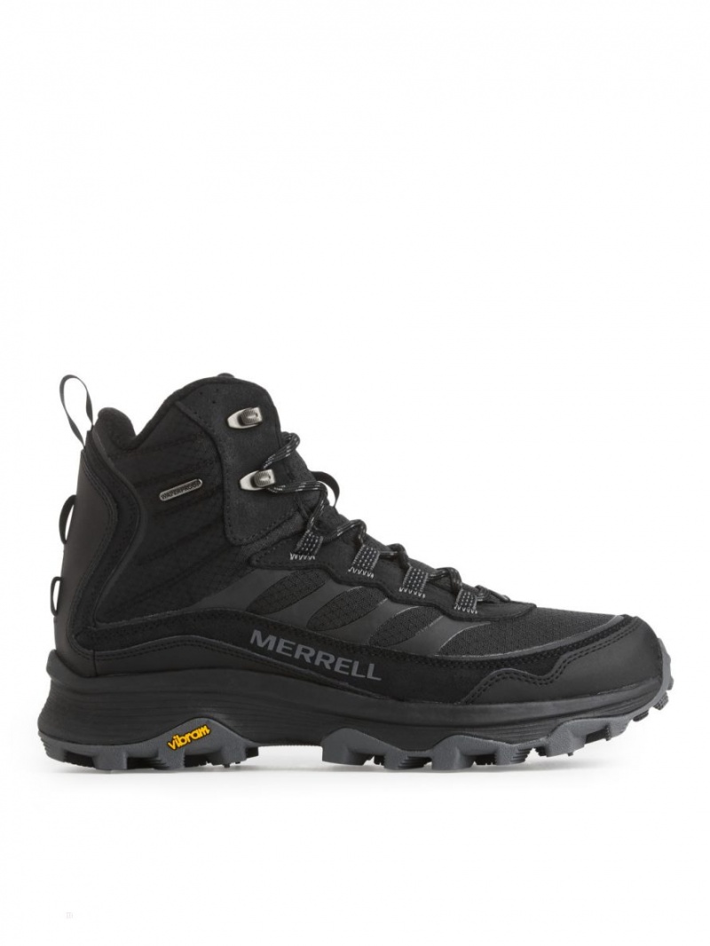 Bocanci Munte Arket Merrell Moab Speed Thermo Mid-High Impermeabili Hikers Barbati Negrii | Romania-SBHP57216