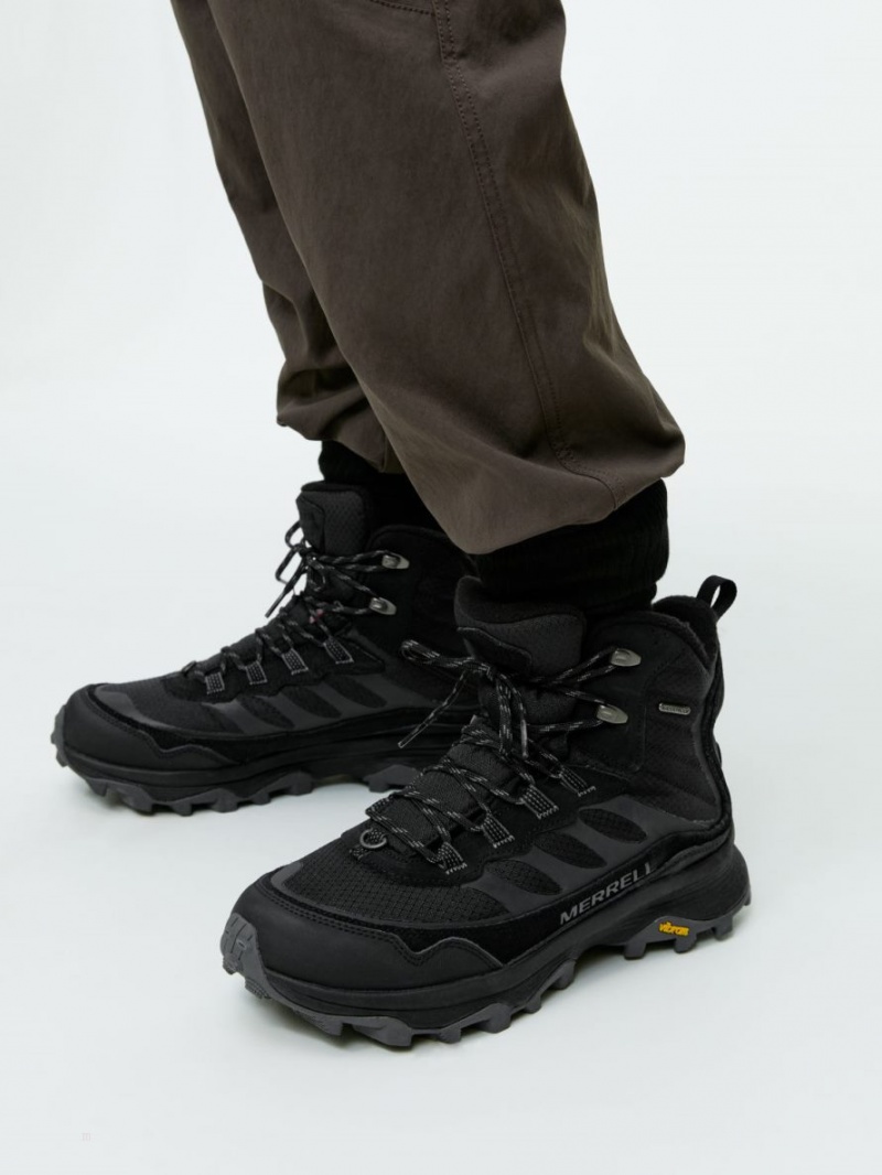 Bocanci Munte Arket Merrell Moab Speed Thermo Mid-High Impermeabili Hikers Barbati Negrii | Romania-SBHP57216