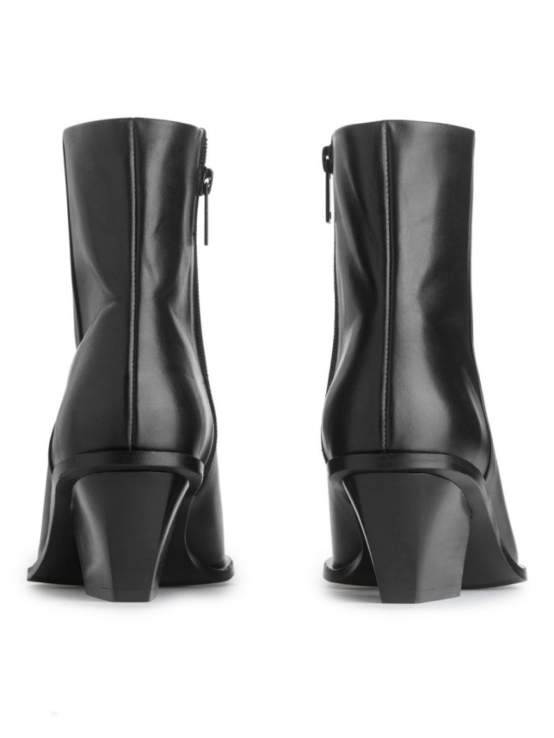 Botine Arket Piele Dama Negrii | Romania-ZBHD28754