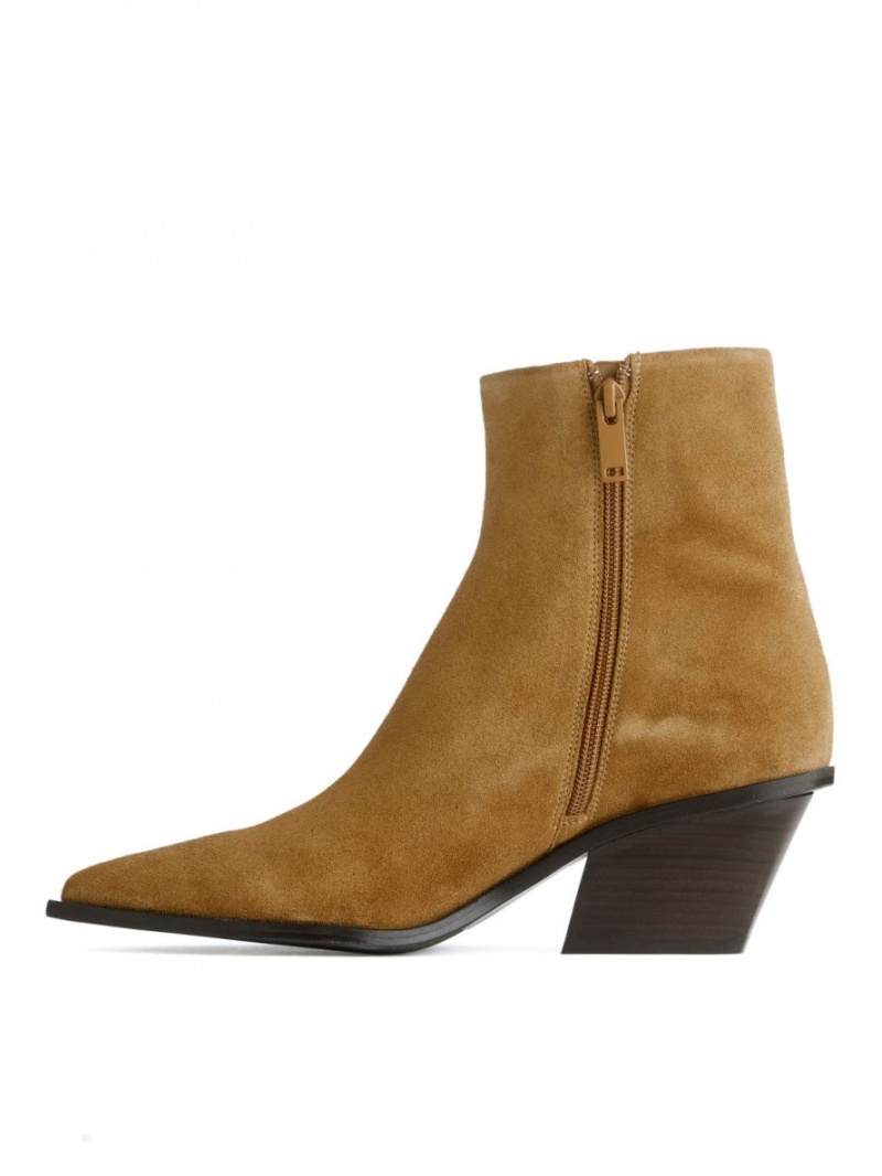 Botine Arket Piele Intoarsa Dama Bej | Romania-BAQO10526
