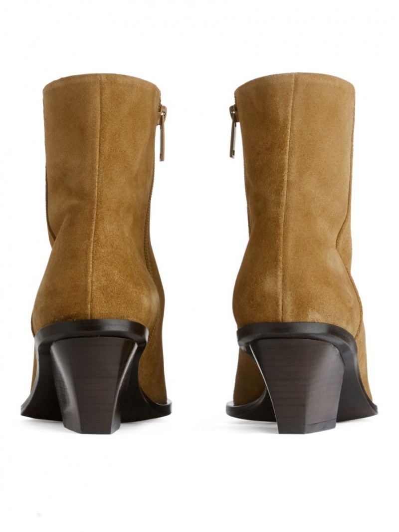 Botine Arket Piele Intoarsa Dama Bej | Romania-BAQO10526