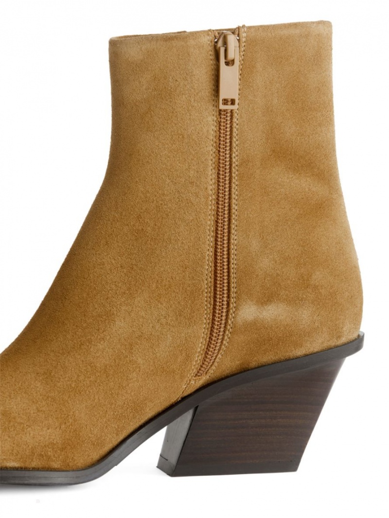 Botine Arket Piele Intoarsa Dama Bej | Romania-BAQO10526