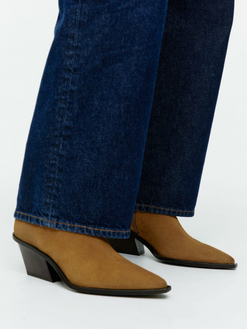 Botine Arket Piele Intoarsa Dama Bej | Romania-BAQO10526