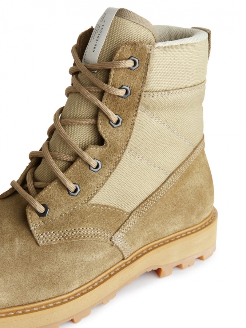Botine Arket Vibram Sole Piele Intoarsa Barbati Bej | Romania-PTAW23617