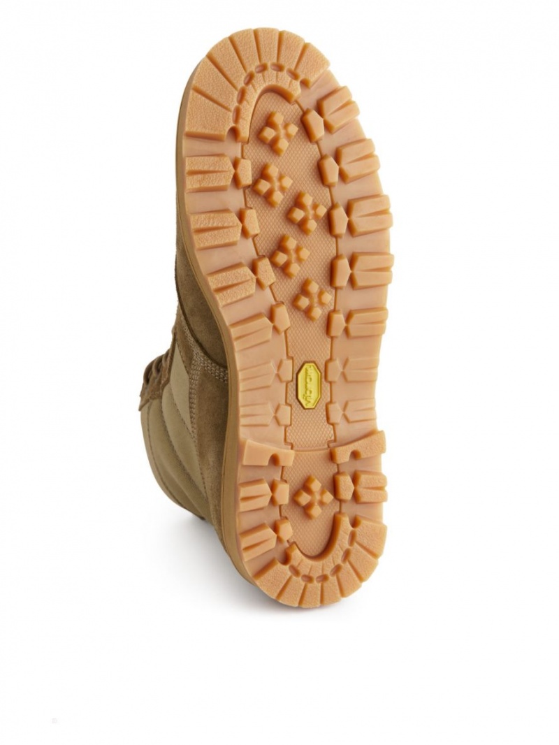 Botine Arket Vibram Sole Piele Intoarsa Barbati Bej | Romania-PTAW23617