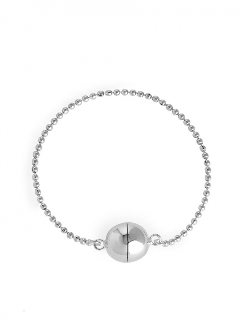 Bratara Arket Silver-Plated Ball Chain Dama Argintii | Romania-BNGF41782
