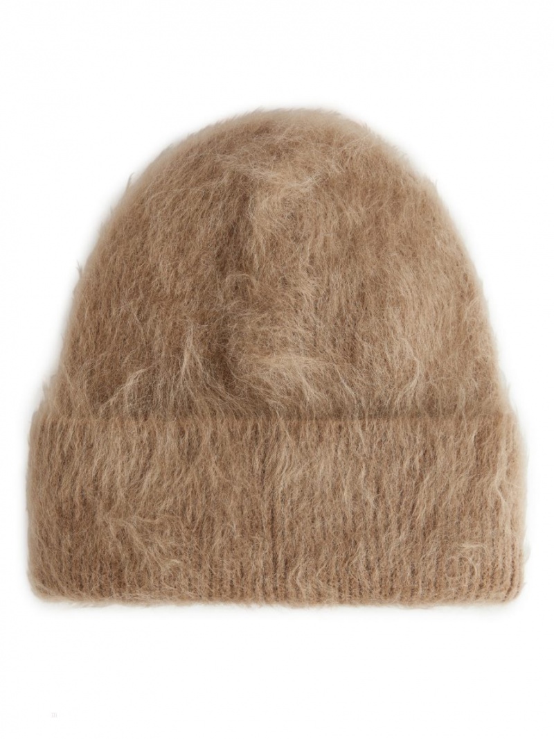 Caciula Arket Brushed Mohair Blend Dama Bej | Romania-AYGR63829
