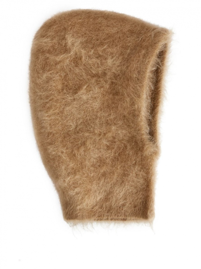 Caciula Arket Brushed Mohair Blend Hood Dama Bej | Romania-ATDX17094