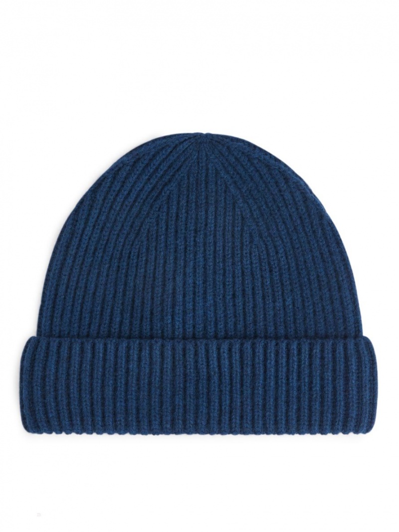 Caciula Arket Cashmere Blend Barbati Albastri Inchis | Romania-KPBR43018