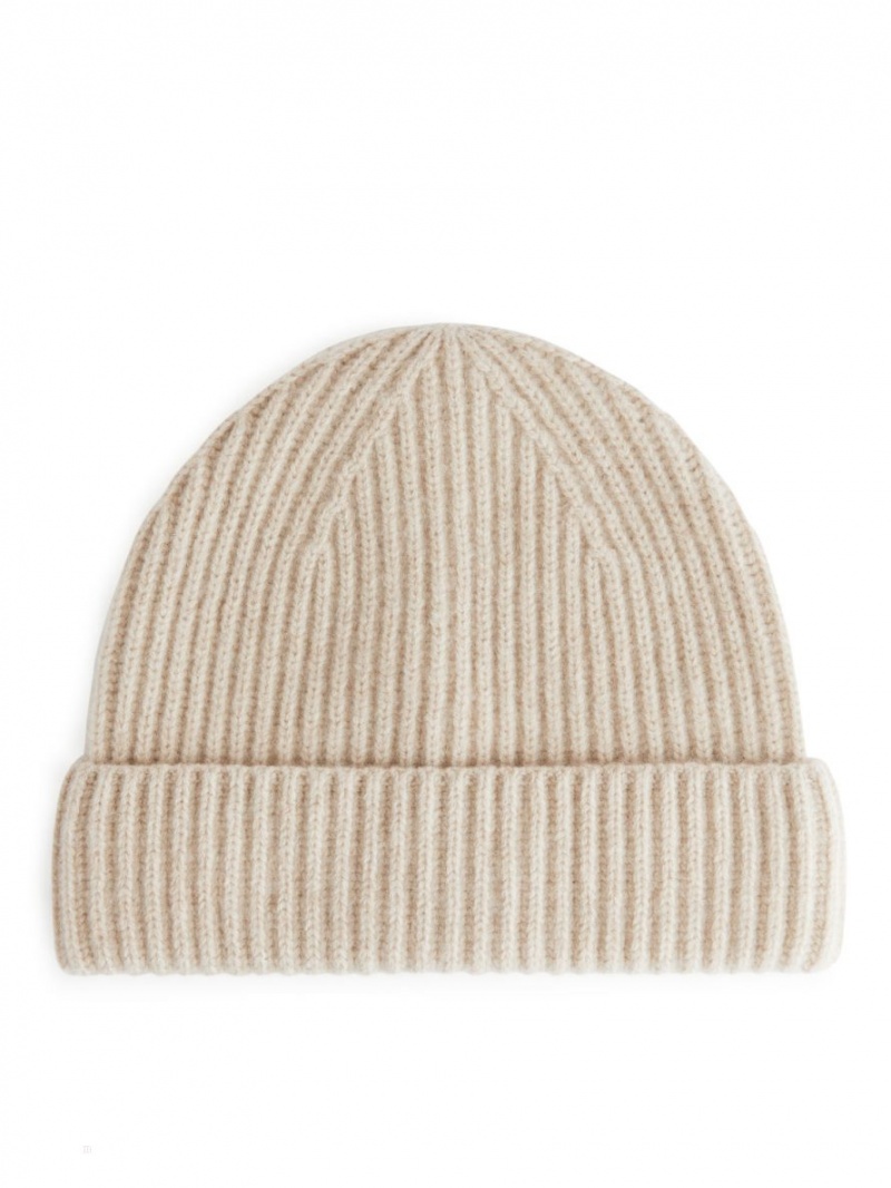 Caciula Arket Cashmere Blend Barbati Albi | Romania-MRIK03756