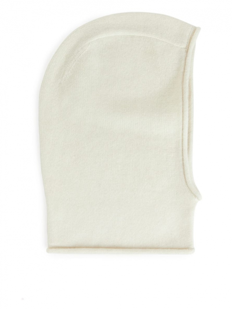 Caciula Arket Cashmere Hood Dama Albi | Romania-MSDP61503