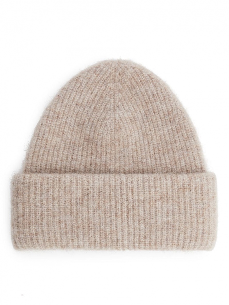 Caciula Arket Double-Fold Alpaca Merino Dama Bej | Romania-HUZK87516