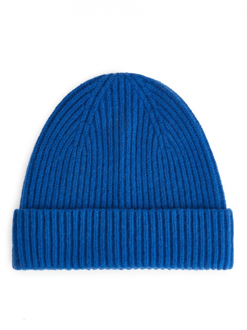 Caciula Arket Rib-Knit Lână Barbati Albastri | Romania-AOFR43719