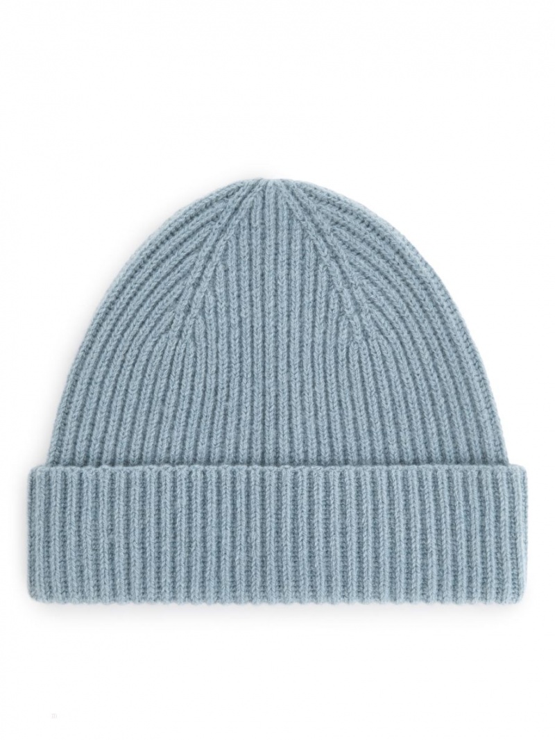 Caciula Arket Rib-Knit Lână Barbati Albastri | Romania-NHAT32569