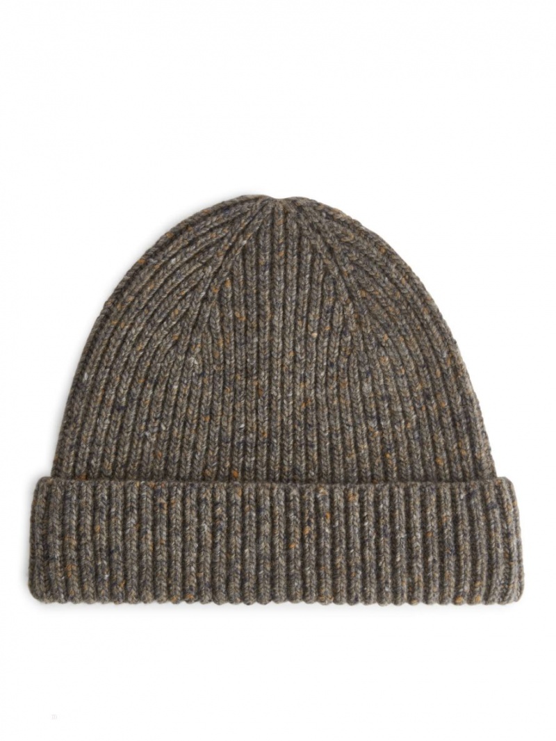 Caciula Arket Rib-Knit Lână Barbati Maro | Romania-DXPK27836