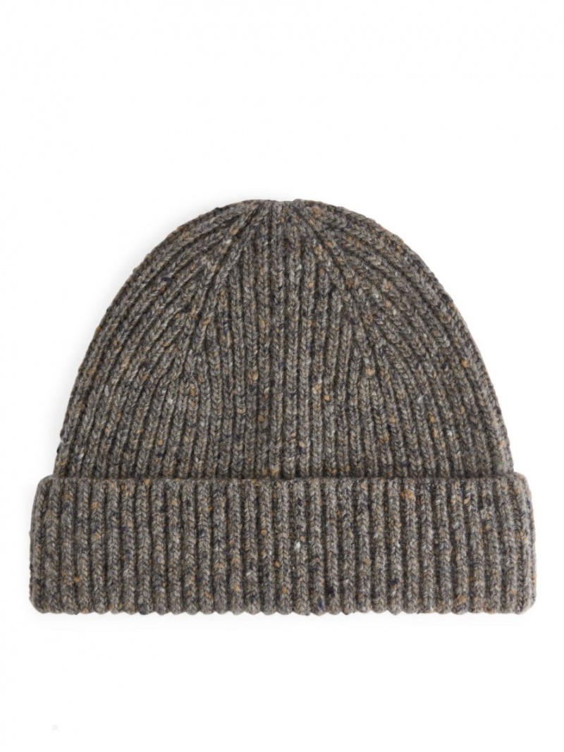 Caciula Arket Rib-Knit Lână Barbati Maro | Romania-DXPK27836