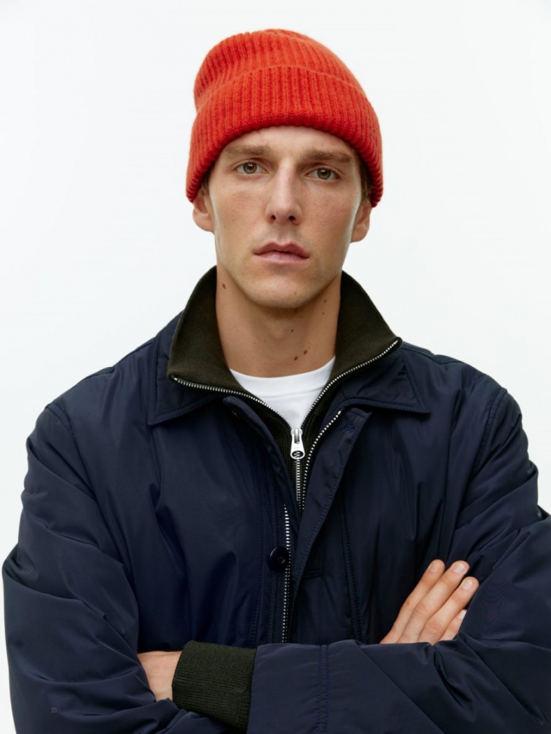 Caciula Arket Rib-Knit Lână Barbati Rosii | Romania-JSGX76509