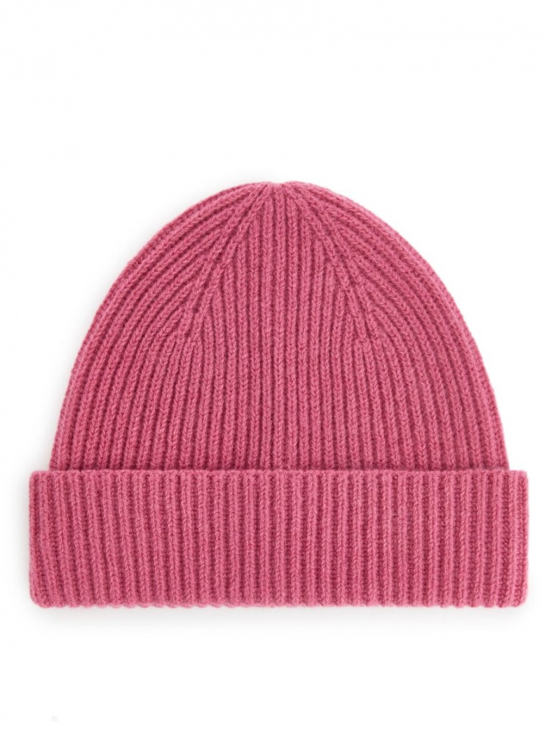 Caciula Arket Rib-Knit Lână Barbati Roz | Romania-KTEB70985