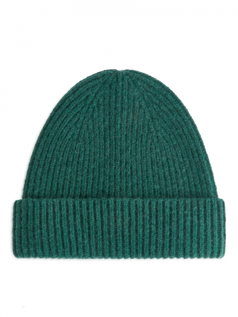 Caciula Arket Rib-Knit Lână Barbati Verzi Inchis | Romania-WFOI96375