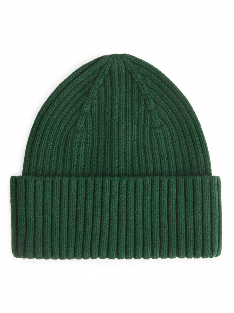 Caciula Arket Rib Knit Baieti Verzi Inchis | Romania-IKGN46058