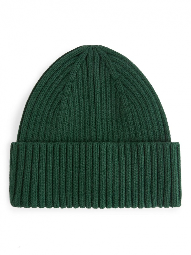 Caciula Arket Rib Knit Baieti Verzi Inchis | Romania-IKGN46058