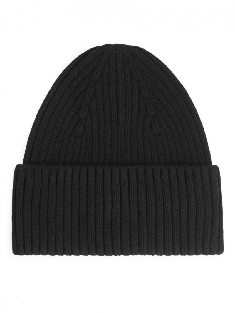 Caciula Arket Rib Knit Dama Negrii | Romania-DBNE94621