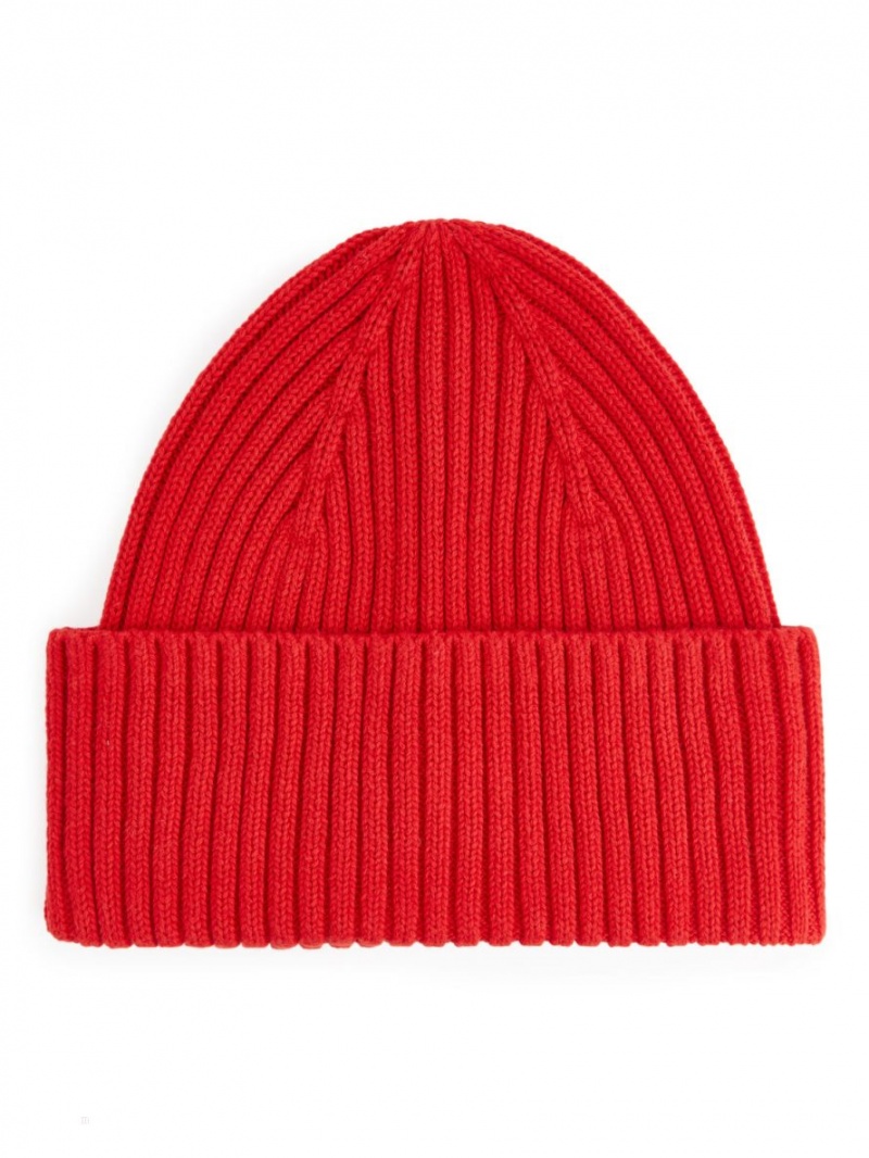 Caciula Arket Rib Knit Dama Rosii | Romania-TPSY05912