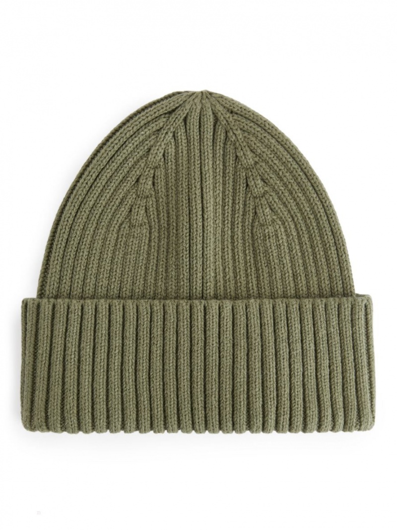 Caciula Arket Rib Knit Fete Verzi | Romania-TOFM03845