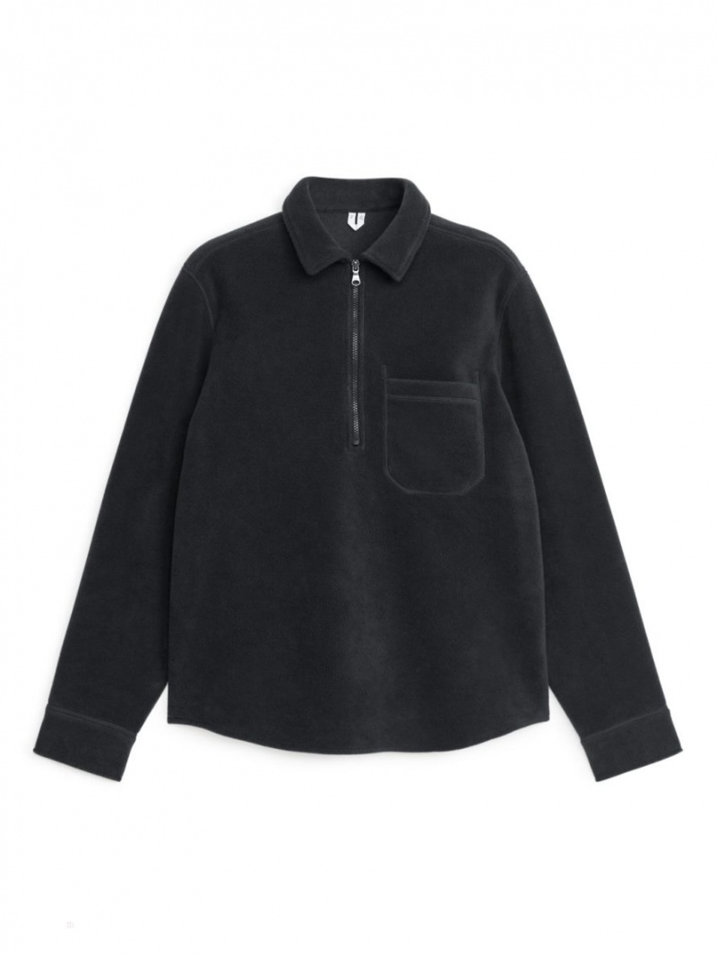 Camasa Arket Active Fleece Barbati Negrii | Romania-BIMQ15827