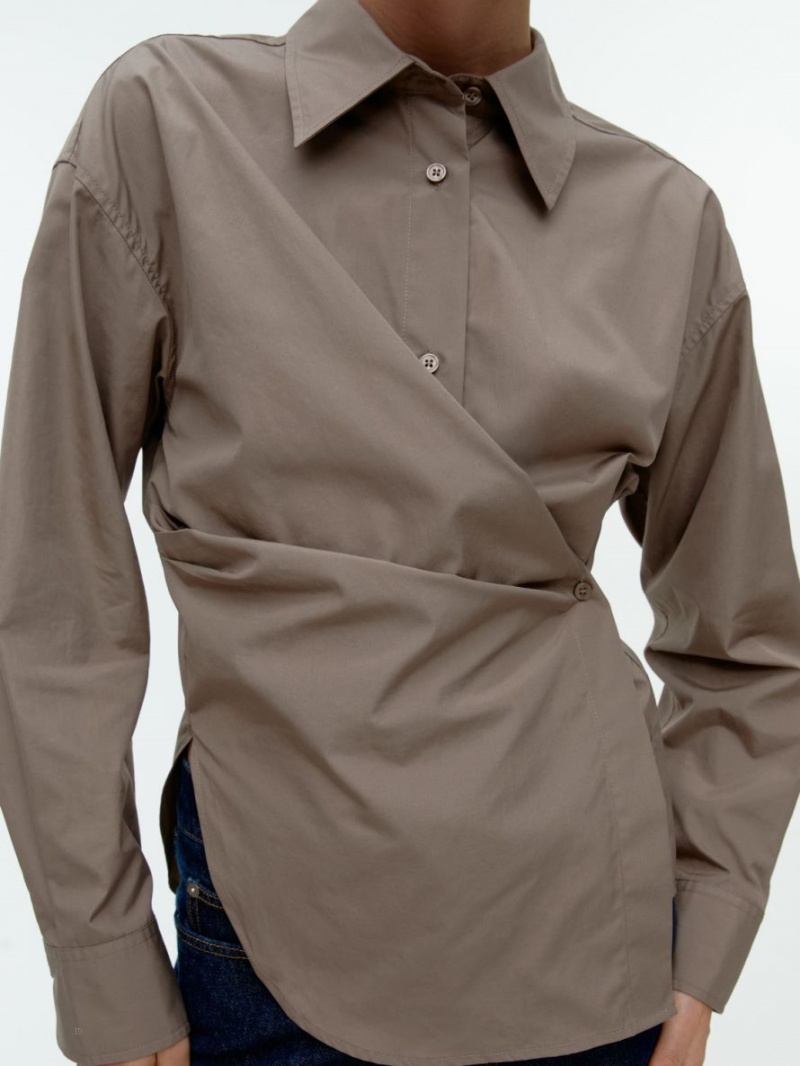 Camasa Arket Asymmetric Wrap Dama Gri | Romania-PCWZ92014