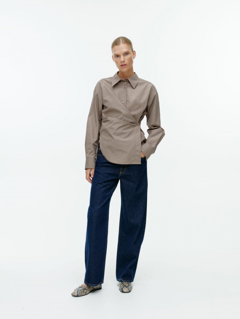 Camasa Arket Asymmetric Wrap Dama Gri | Romania-PCWZ92014