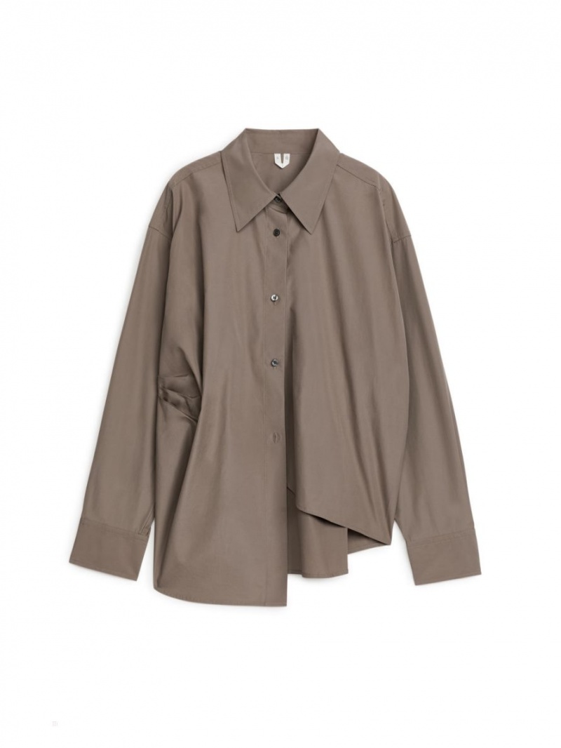 Camasa Arket Asymmetric Wrap Dama Gri | Romania-PCWZ92014