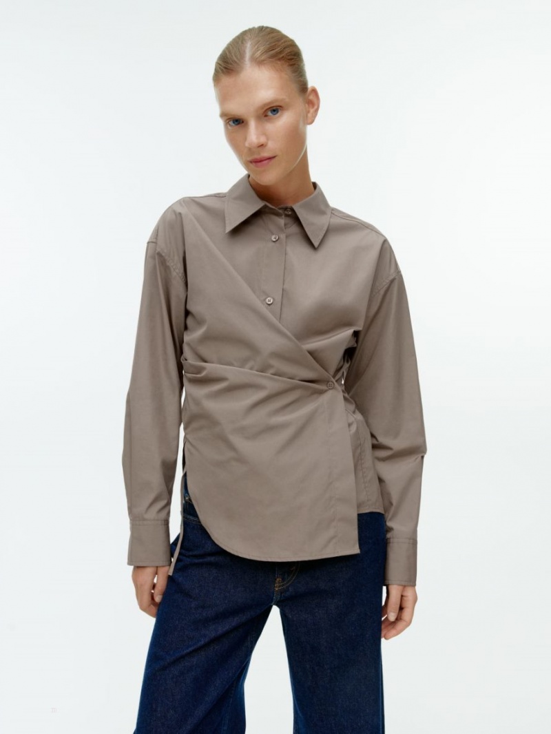 Camasa Arket Asymmetric Wrap Dama Gri | Romania-PCWZ92014