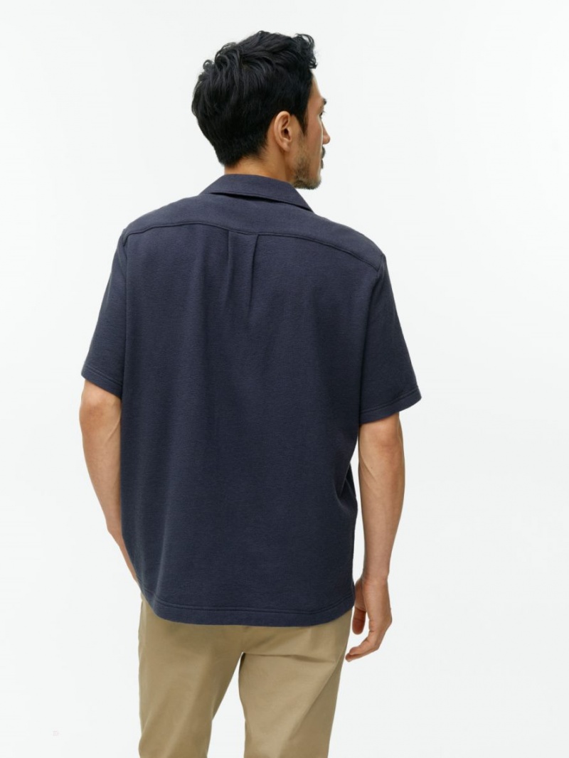 Camasa Arket Bouclé Jersey Barbati Albastri Inchis | Romania-PYFQ14809