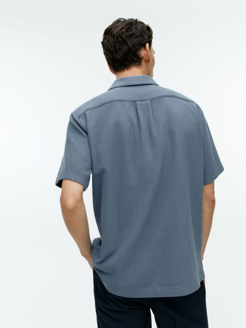 Camasa Arket Bouclé Jersey Barbati Gri Albastri | Romania-GXIN90725